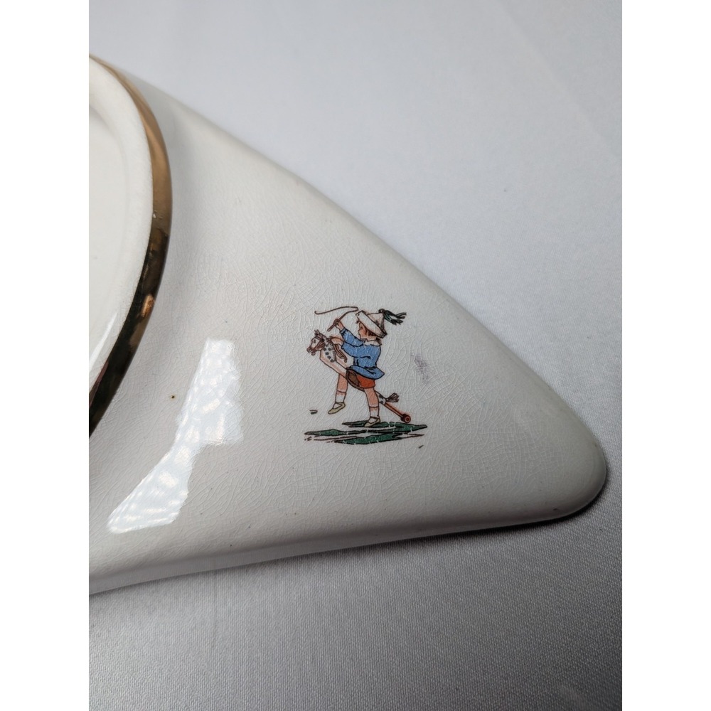 1912 Antique Underwood High Chair Plate "Little Boy‎ Blue" See Pictures - Picture 7 of 7